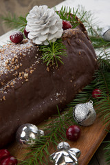 Christmas Chocolate Yule Log Cake