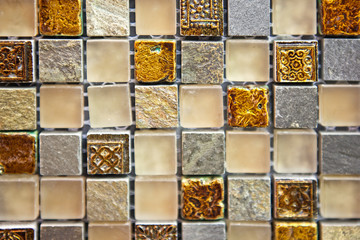 Mosaic tiles texture of different colors and shades bathroom to the kitchen floor and walls are used to repair the premises, structure design decor