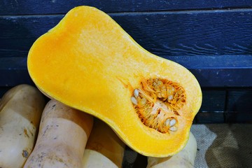 Cut orange slice of butternut squash