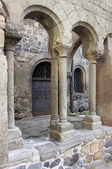 Fototapeta na wymiar Columns in a medieval cloister