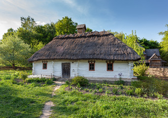 Fototapeta na wymiar Building in Pirogogo Ethnographic Park, Kiev, Ukraine