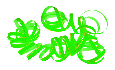 Bunte Luftschlangen vor einem weißen Hintergrund.