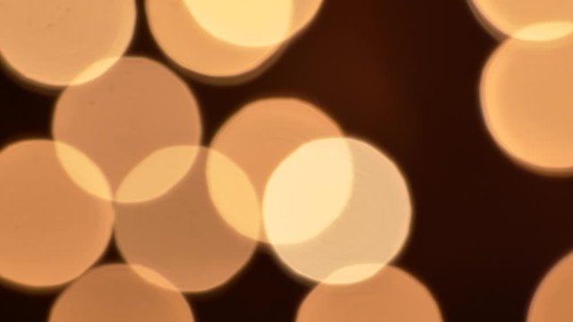 Slow motion out of focus orange lights bokha 