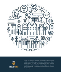 Smart City Logo & Graphic Illustration Concept.