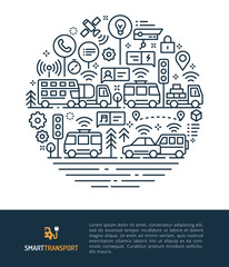 Smart Transportation Logo & Graphic Illustration Concept.