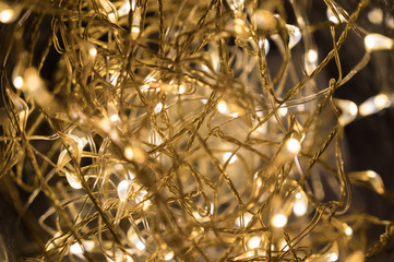 Kupferdraht und LED als weihnachtlicher Hintergrund