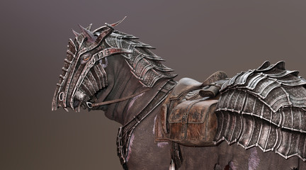 War Horse Wearing Armour © AlienCat