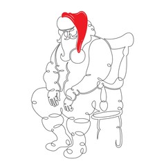 line minimalism doodle Santa Claus