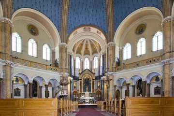 Interior of Catholic church in spa town Marianskie Lazne (Marienbad)