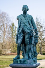 Naklejka premium Monument of Austro-Hungarian Emperor Joseph II. - Public spa park in Frantiskovy Lazne (Franzensbad) - Czech Republic