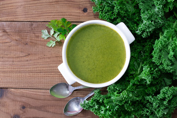 cream or vegetable soup, top view