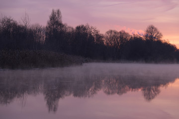 Evening sunset on the river