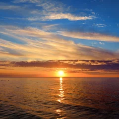Fleecedeken met foto open Baltic sea at the sunset © Alex Stemmer