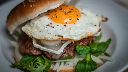 Hambuger and egg cheese