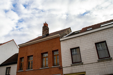 Typical Belgium houses, walking Etterbeek district in Brussels on January 2, 2019. 