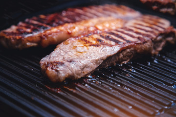 Closeup Of Fresh Beef Steak Grill