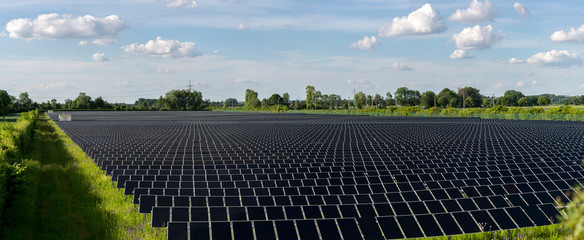renewable energy, landscape and solar panels