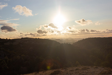 cielo atardecer montañas