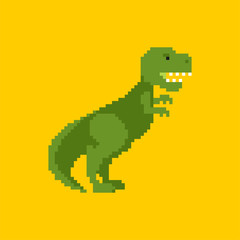 Tyrannosaurus pixel art. Dino 8 bit. Dinosaur Pixelate. vector illustration © popaukropa