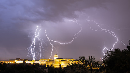 Thundersorm over the Castle of Budapest