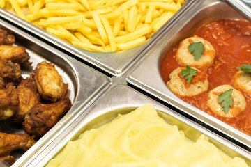 showcase with food fast food self service cafe
