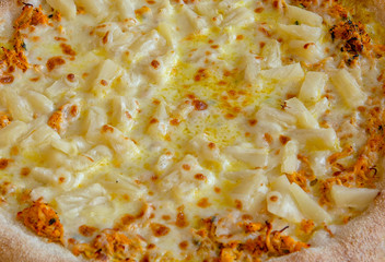 Italian pizza on top, close-up for backgrounds.