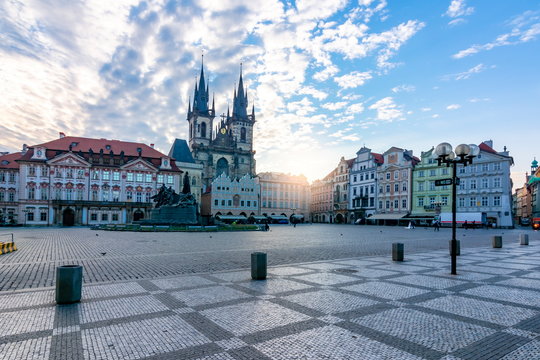 Old Town Square (Staromestske Namesti) At Sunrise, Prague, Czech Republic