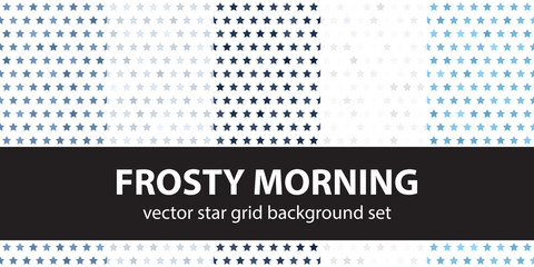 Star pattern set Frosty Morning. Vector seamless backgrounds
