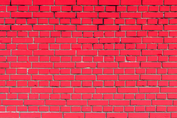 Fototapeta na wymiar Old Weathered Red Brick Wall Texture