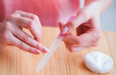 Beauty products nail care tools pedicure closeup
