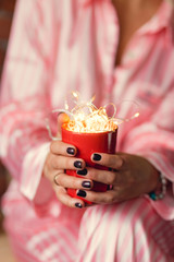 Christmas background with powdered sugar as Christmas tree, ginger cookies, anise and Christmas decorations on dark background. Creative cristmas concept. Top view, copy space, text place