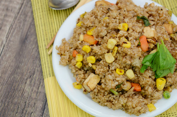 Asian cuisine homemade fried rice meal plate