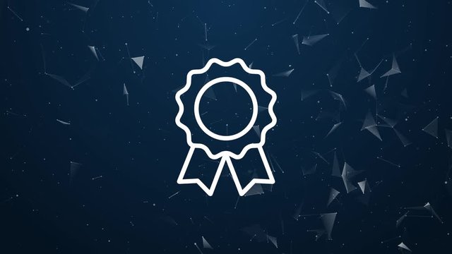 Explosive introduction of rosette concept. Polygonal animation, 4k composition and explosion of symbol icon.