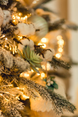 New Year's Gift Card, Happy New Year and Christmas. On the background of Christmas cookies