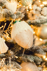 New Year's Gift Card, Happy New Year and Christmas. On the background of Christmas cookies