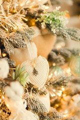 New Year's Gift Card, Happy New Year and Christmas. On the background of Christmas cookies