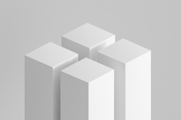 Modern minimal cubes product stand on white background. 3d graphics