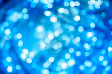 Abstract pattern bokeh of lights on a blue background