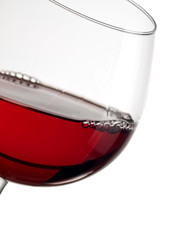 Red wine glass, close up