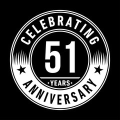 51 years anniversary celebration logo template. Fifty-one years vector and illustration.
