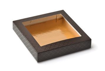 Brown paper gift box with window