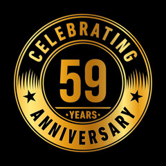 59 years anniversary celebration logo template. Fifty-nine years vector and illustration.