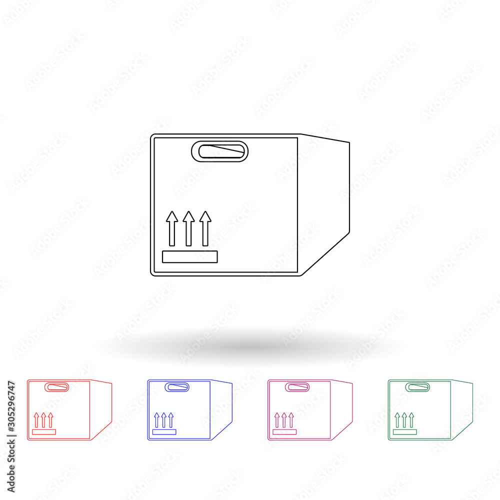 Poster packing box multi color icon. simple thin line, outline vector of logistic icons for ui and ux, webs