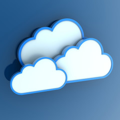 Cloud and remote IT technology, 3d rendering