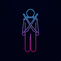 Man with sword nolan icon. Simple thin line, outline vector of male bag and luggage icons for ui and ux, website or mobile application