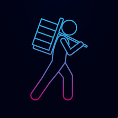 Man with weight nolan icon. Simple thin line, outline vector of male bag and luggage icons for ui and ux, website or mobile application