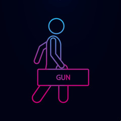 Man with gun bag nolan icon. Simple thin line, outline vector of male bag and luggage icons for ui and ux, website or mobile application