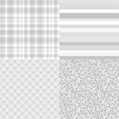 Set of seamless backgrounds. Checkered pattern. Abstract striped wallpaper of the surface. Dotted texture