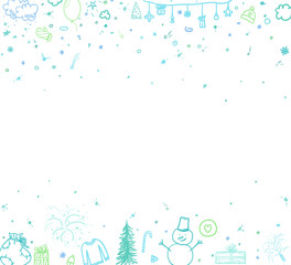 Hand drawn christmas pattern. Sketchy wallpaper with holiday xmas elements