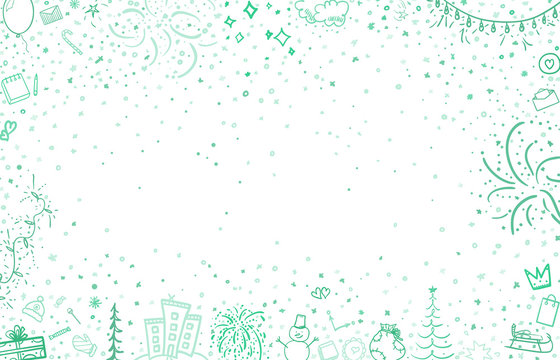 Hand drawn christmas pattern. Background with holiday xmas elements